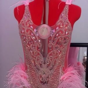 Pink embellished sequin dress